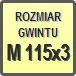 Piktogram - Rozmiar gwintu: M 115x3